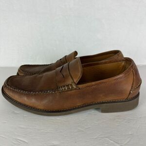 Peter Millar Handsewn Leather Penny Loafers Brown Mens Size 9.5